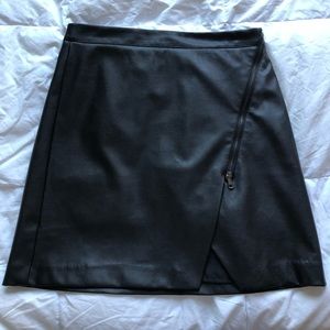 Black faux leather skirt